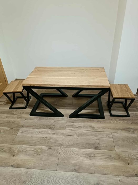 Ława stolik dębowy loft