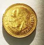 Dos y Medio Pesos, 1945 (Moeda de Ouro)