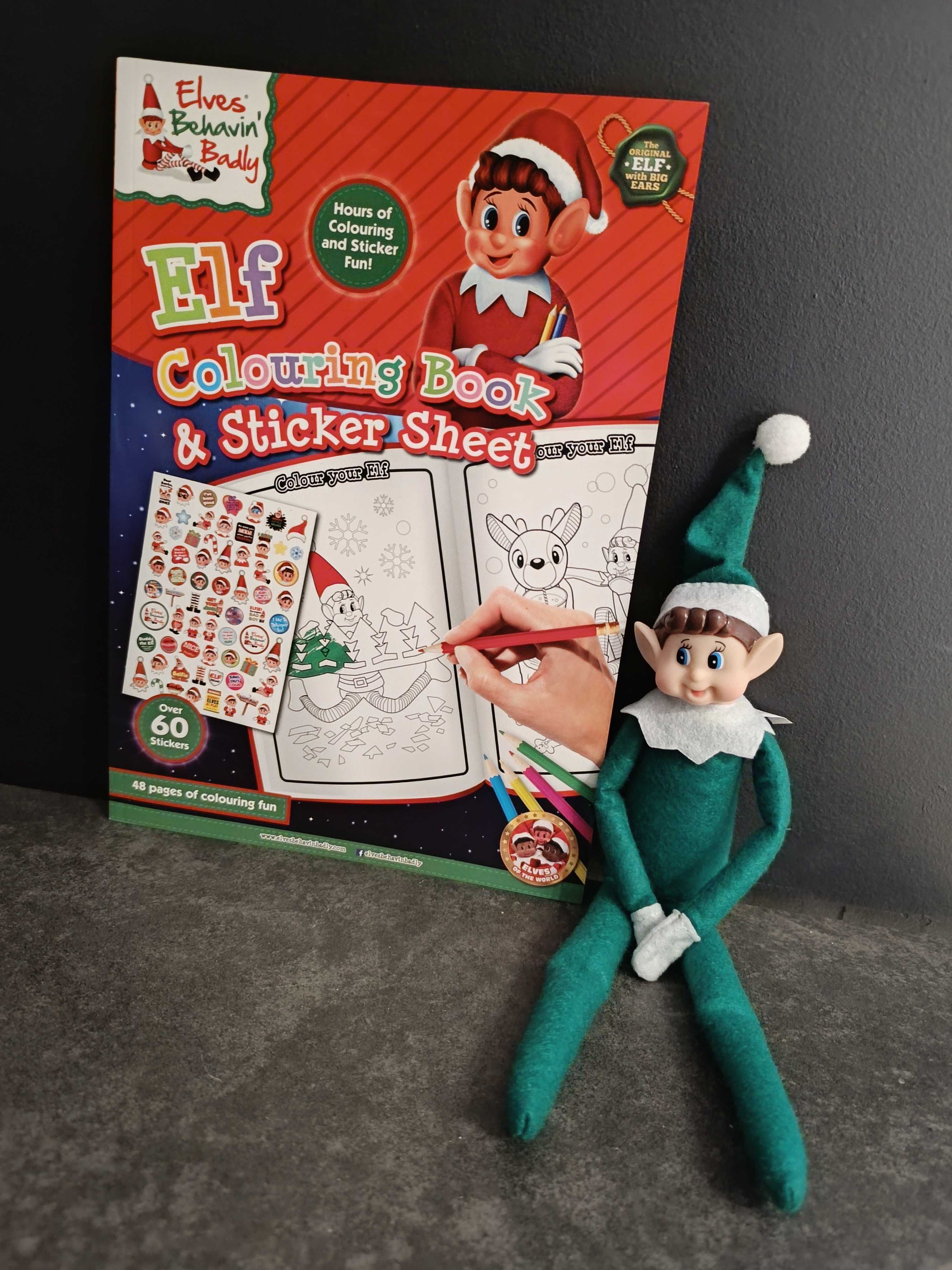 Psotny elf on the shelf lalka plus kolorowanka