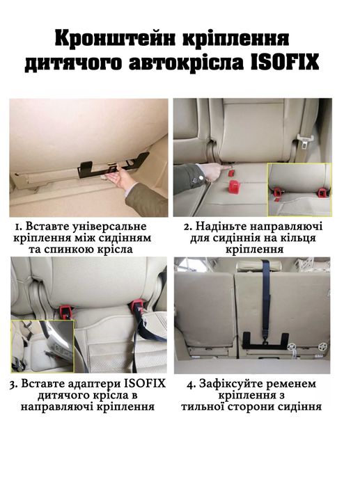 Універсальне кріплення для автолюльок та автокрісел системи ISOFIX