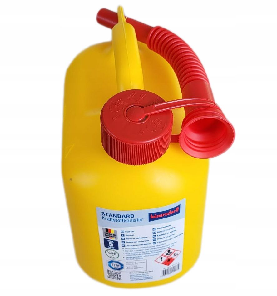 Kanister Na Paliwo Benzynę On 5L Solidny Żółty