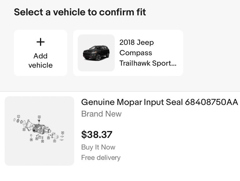 Сальник роздатки Jeep Compass