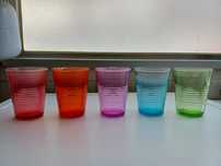 5 copos coloridos