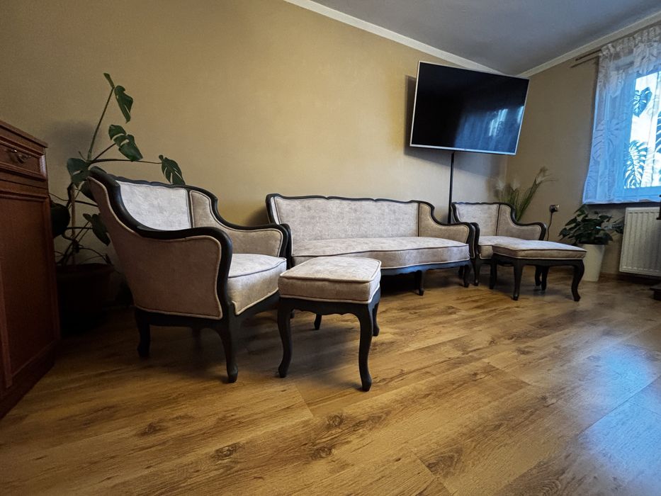 Zestaw ludwikowski 3+1+1+ podnóżki !