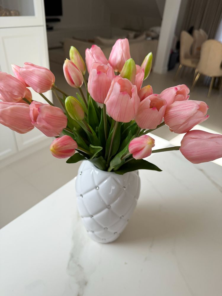 Bukiet tulipanów 5 pęczków tulipany silikonowe różowe home&you