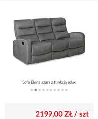 Okazja !!! Sofa "Elena" z funkcją relax - Tychy