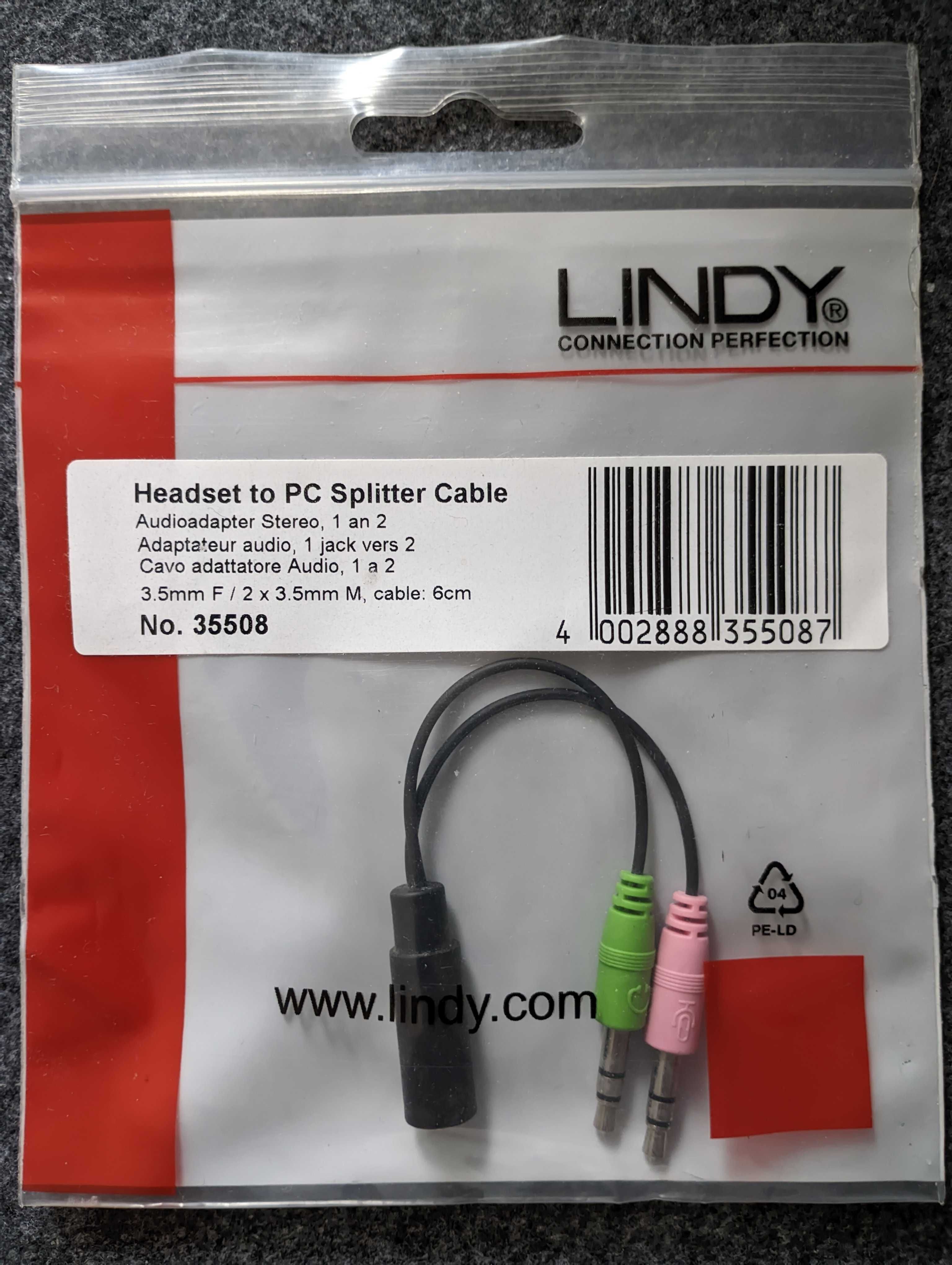 Splitter adapter słuchawkowy audio 3,5mm