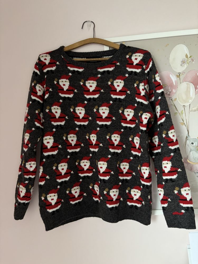 Swiateczny sweter L pull and bear w mikolaje