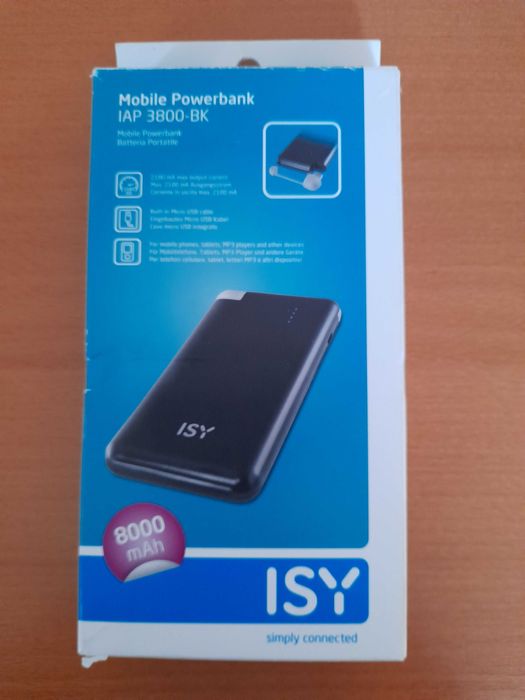 Powerbank ISY 3800-BK 8000maH na wąską wtyczkę