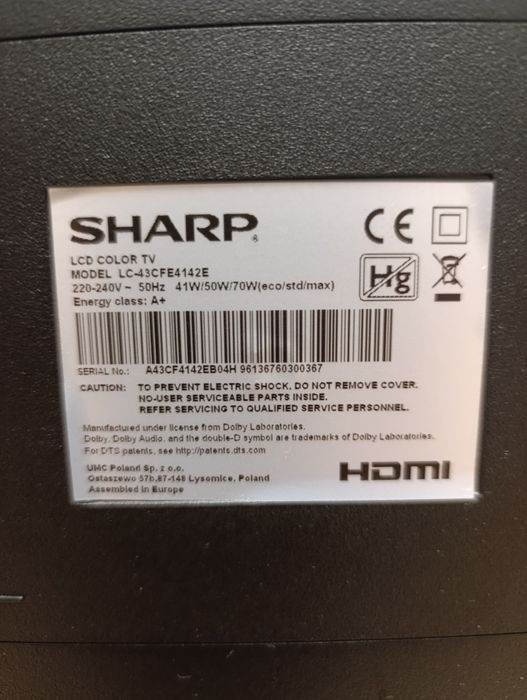 Телевізор Sharp 43 дюйми