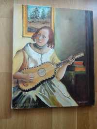 Kopia obrazu "Grająca na gitarze"