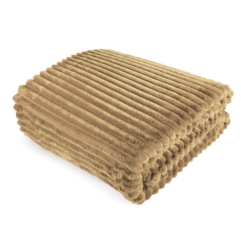 Koc 160x200 Mikrofibra Tłoczona Ardea Pasy Jednolity Pled Narzuta