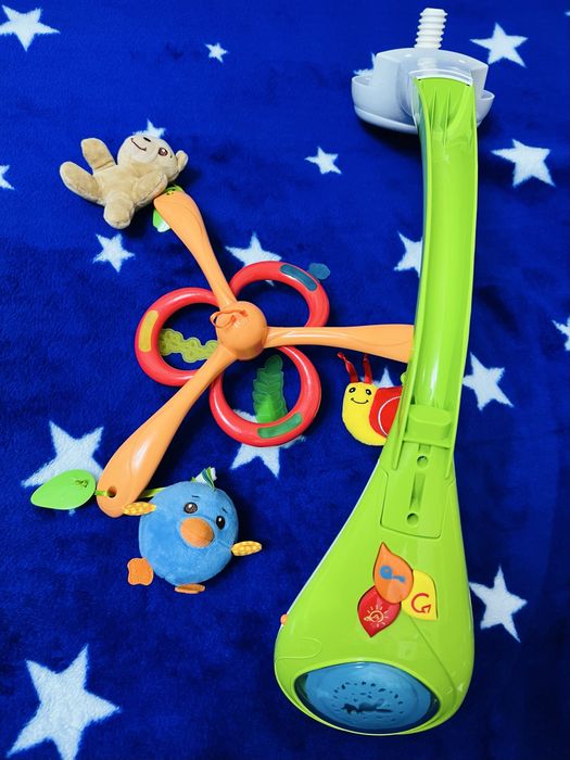 Музичний мобіль-проектор Chicco «Чарівний ліс» із м'якими іграшками!