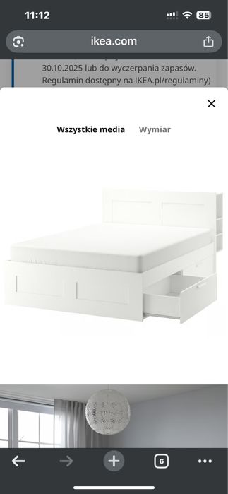 Łóżko białe ikea