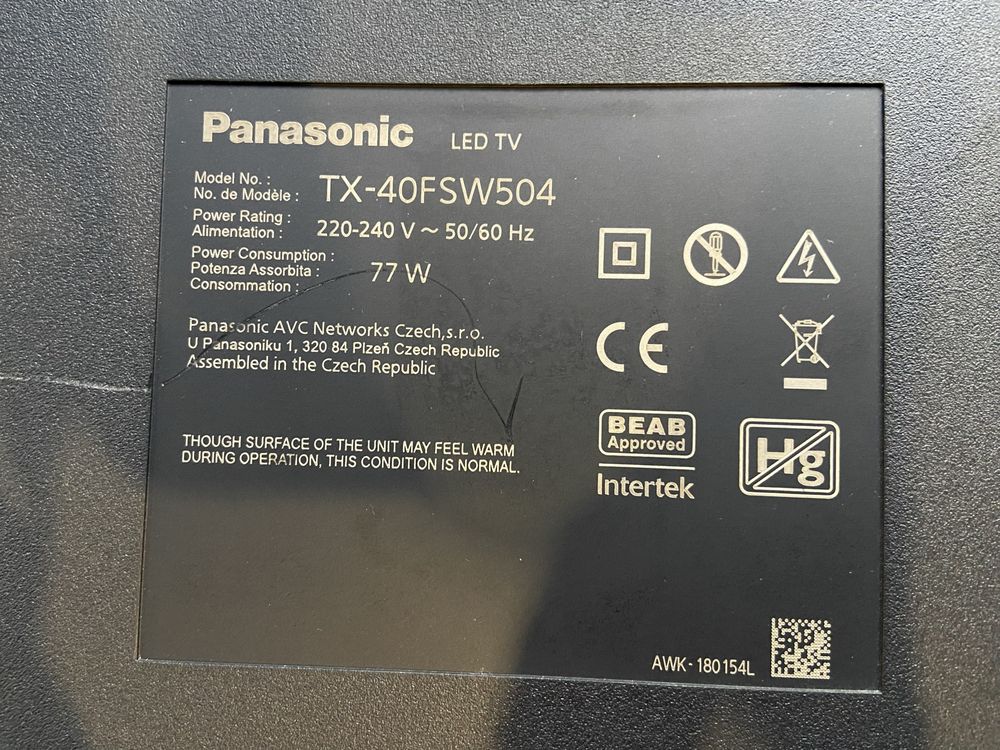 Телевзор Panasonic TX-40FSW504 SmartTV/wifi