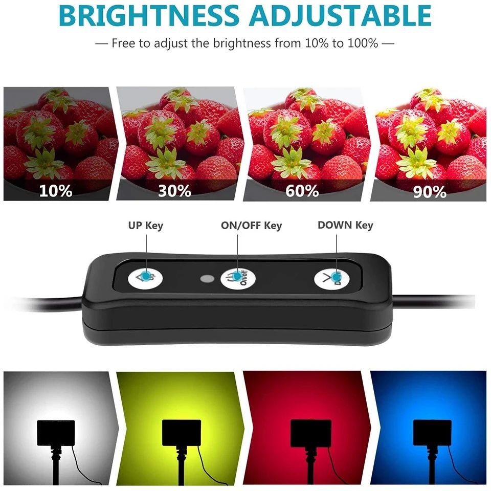 Mini painel de luz led com filtros de cores + tripé 46cm NOVO