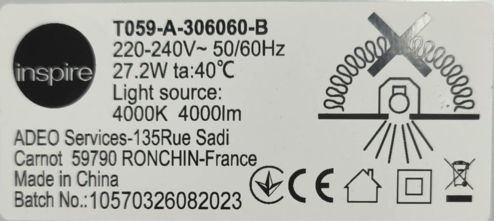 Panele lampy led 4000 lumenów inspire anvik leroy merlin 60x60, 16 szt