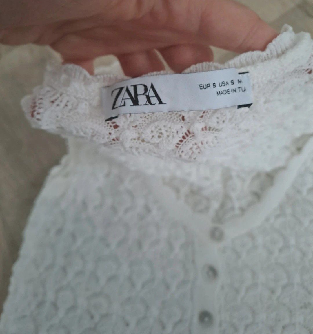 Biała bluzka top crop Zara roz S