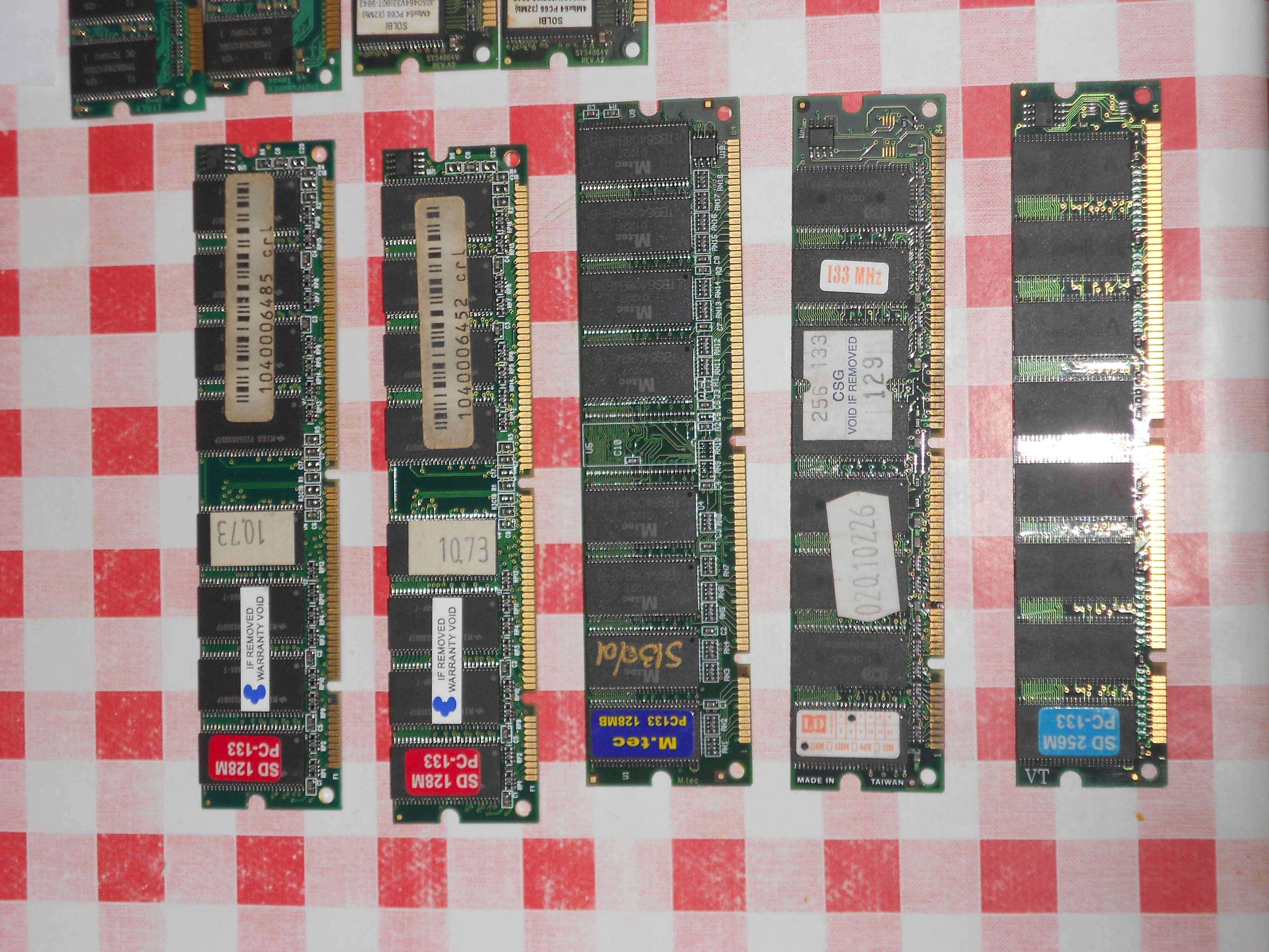 Memorias RAM antigas diversas EDO PC100 PC64 PC133