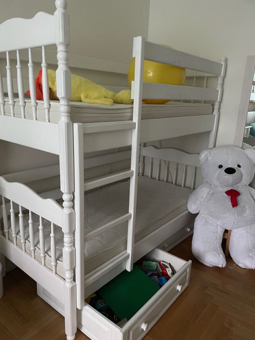 Двоповерхове ліжко-трансформер біле