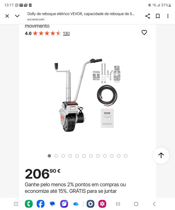 Reboque eléctrico para barco/caravana/reboque