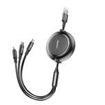Kabel 3w1 USB-C, micro USB, Lightning 3,5A 35-120cm czarny