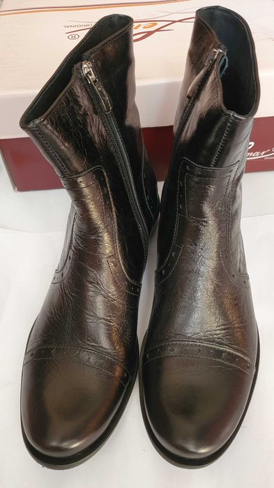 Botki sztyblety kowbojki damskie LEMAR skóra 100% ocieplane rozmiar 38