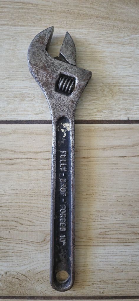 Klucz nastawny płaski 10" francuski stary PRL antyk