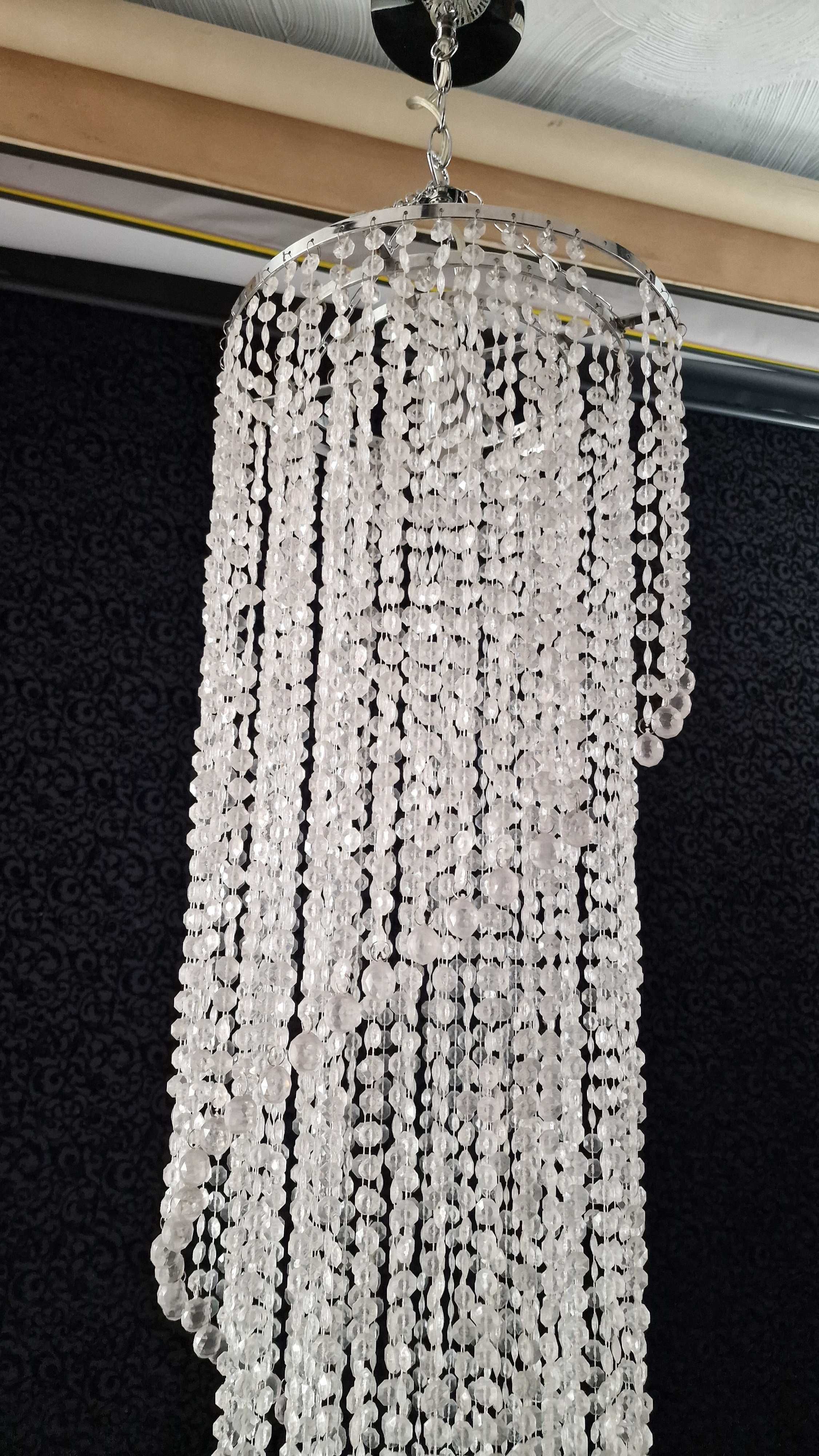 Lampa wisząca glamour kryształki 185cm