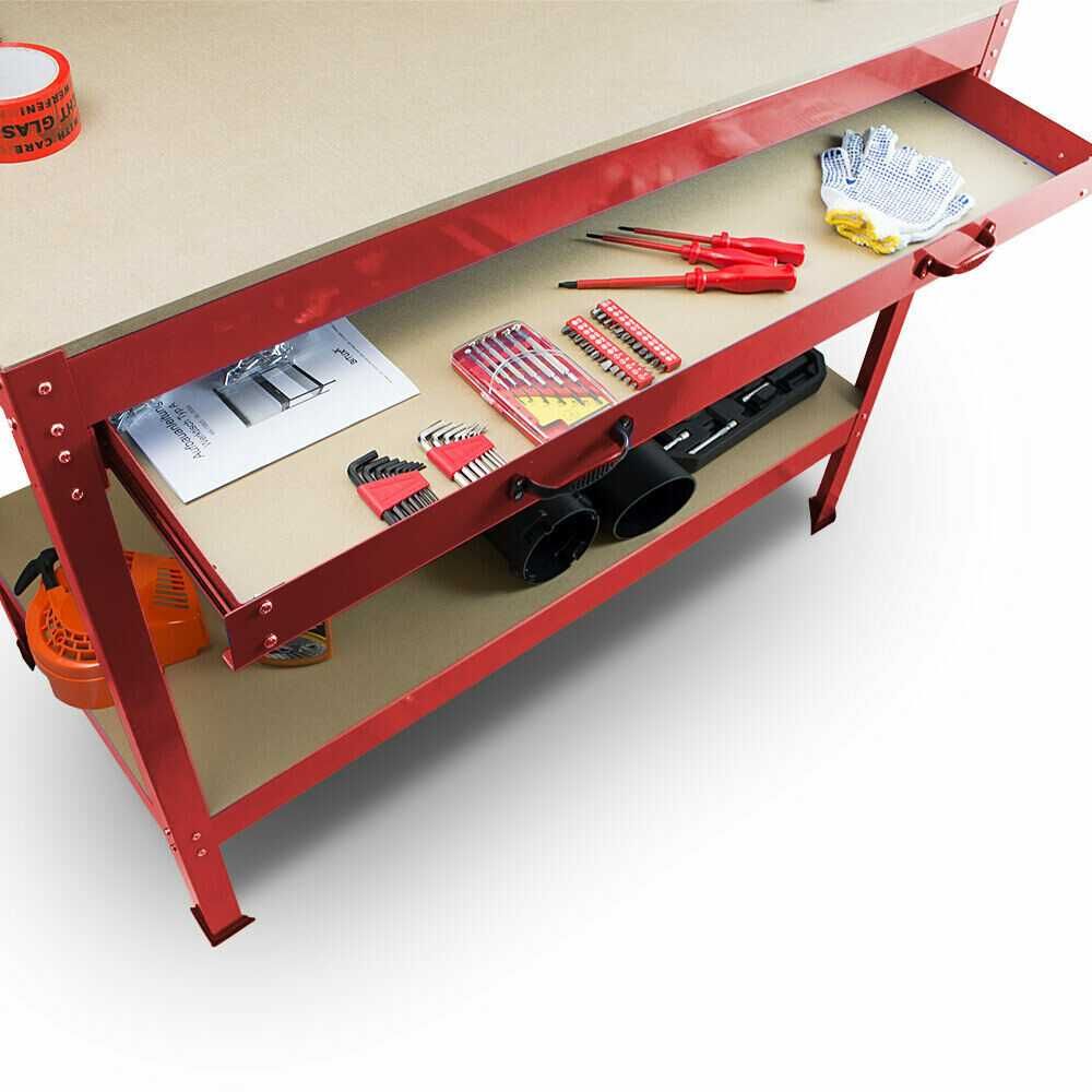 Stół warsztatowy z uchwytami na narzędzia oraz szufladą:17726