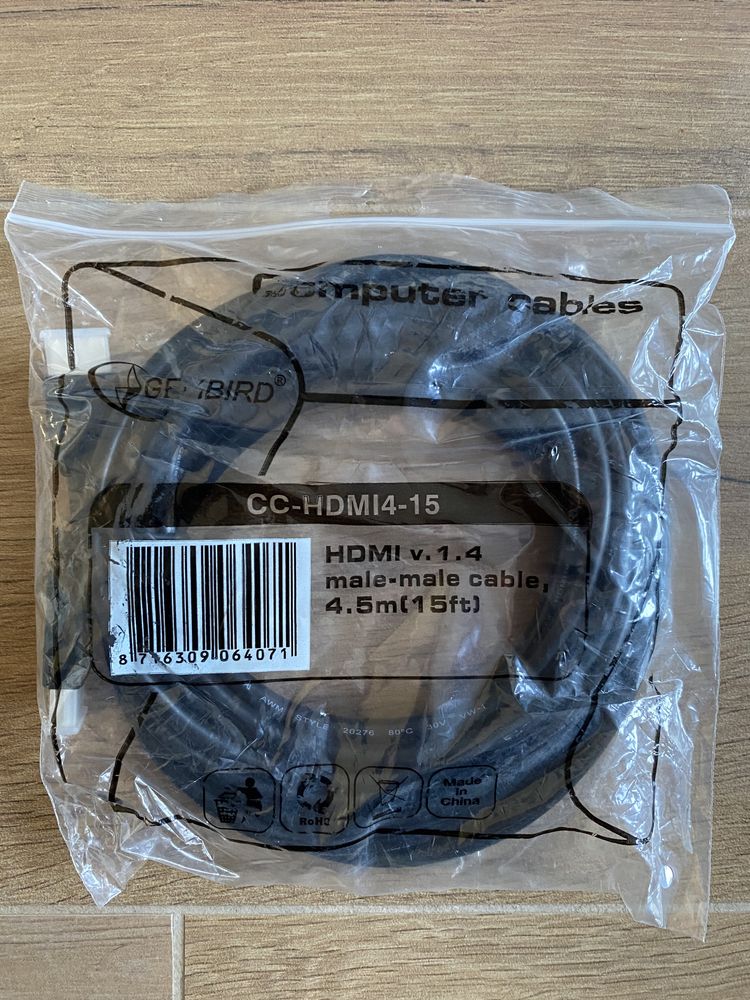 Kabel HDMI 4,5 m Nowy 1.4 3D ethernet