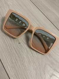 okulary brzoskwiniowe beżowe