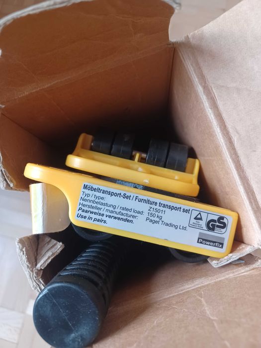 Zestaw do przenoszenia transportu mebli POWERFIX 150 kg dźwignia kółka