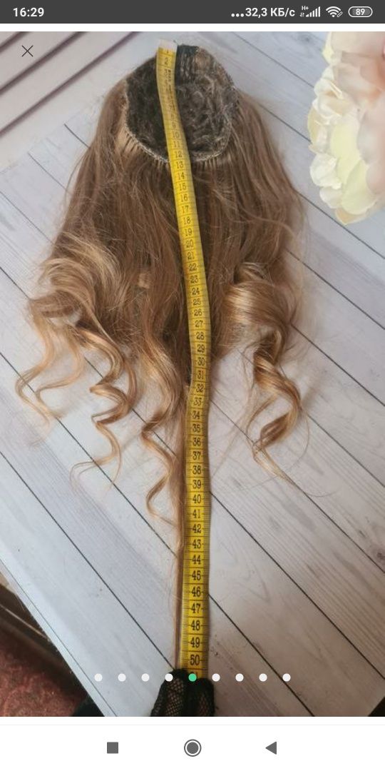 Хвост накладка топпер шиньон натуральный волос