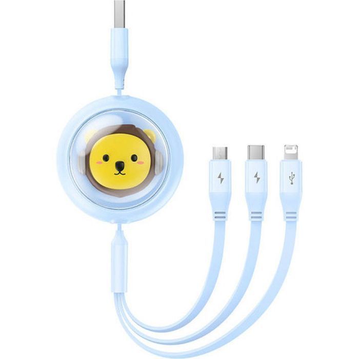 BASEUS kabel zwijany 3w1 USB A do Micro USB / Lightning / Typ C 3.5A