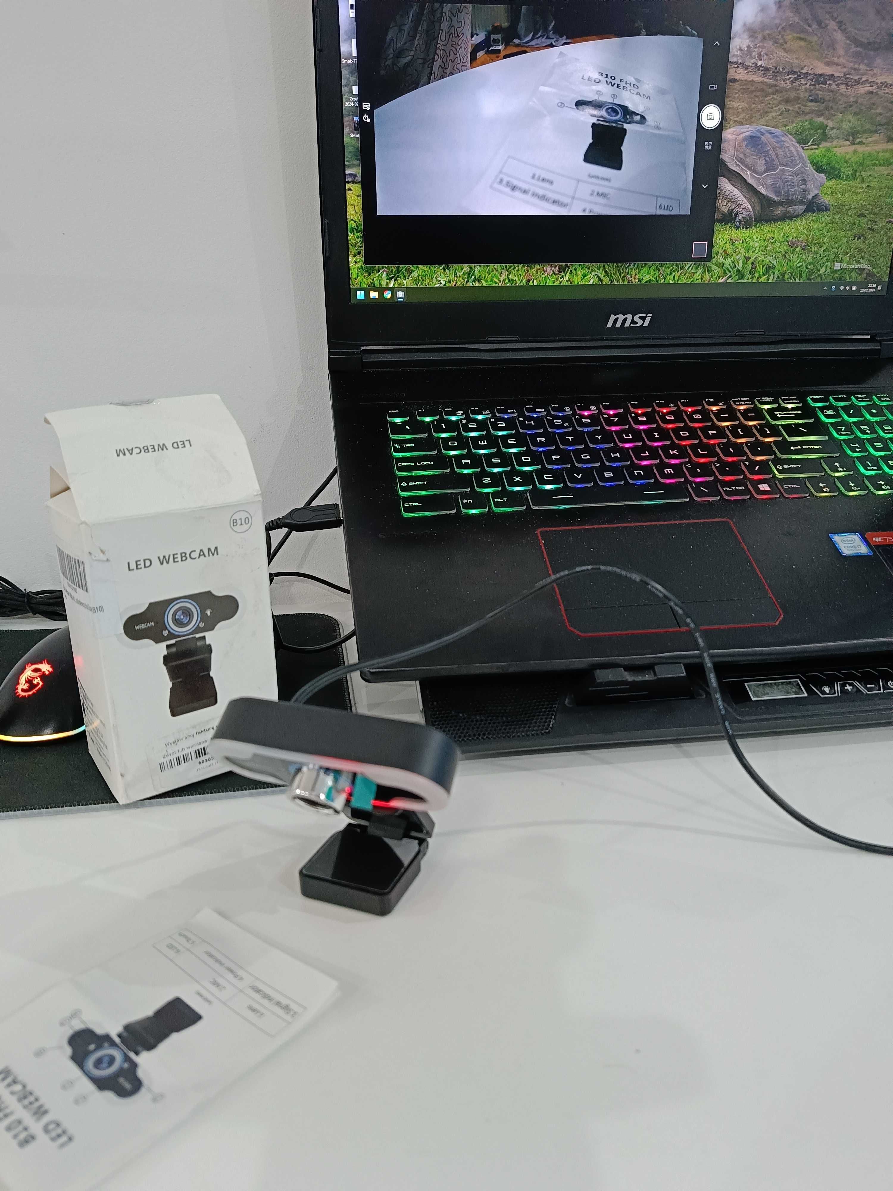 kamerka internetowa z podświetleniem LED i mikrofonem webcam b10
