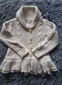 Jak nowy wyjątkowy sweter z falbanką Lillian's Closet Zara ecru r. 116