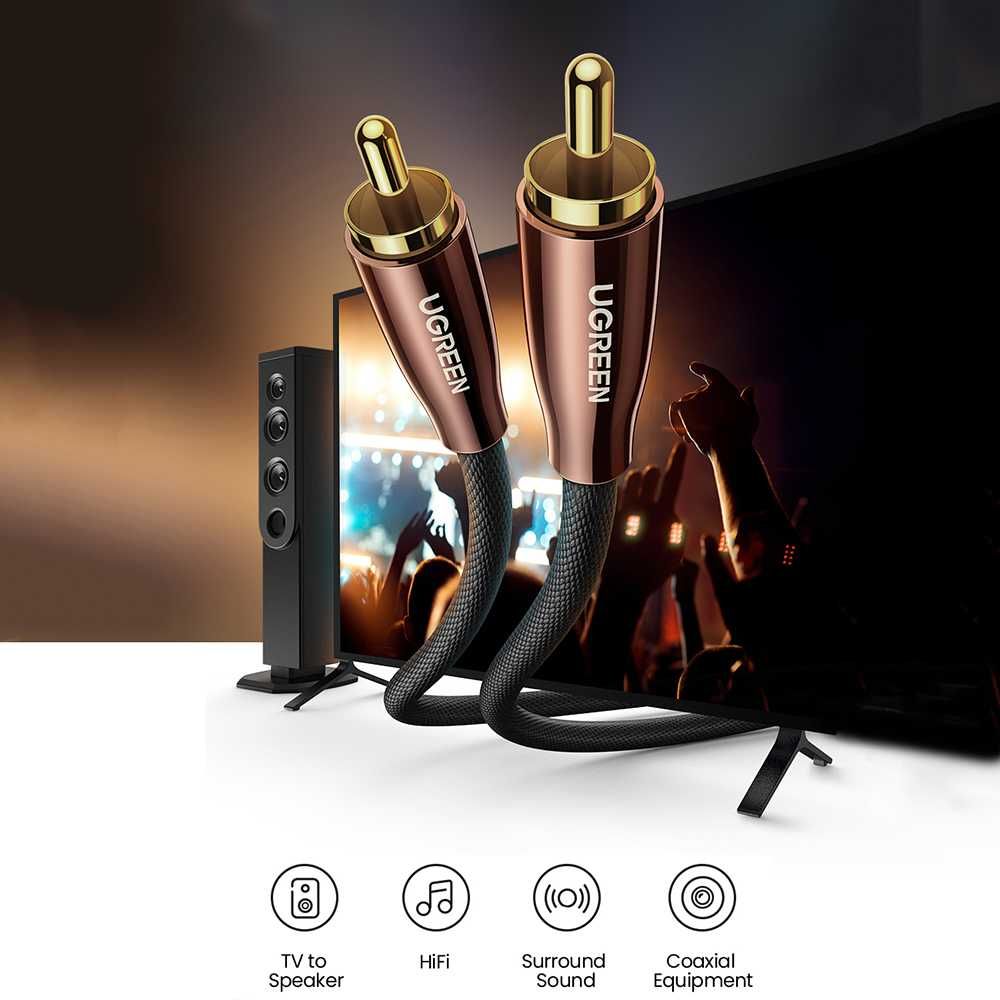 Коаксіальний аудіо кабель RCA на RCA аудио Coaxial PRO S/PDIF UGREEN
