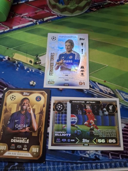 Karty piłkarskie fernando torres ousmane dembeleharvey elliot