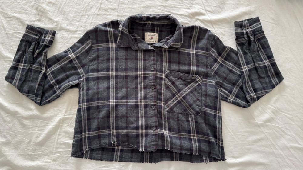 Camisa xadrez de manga comprida