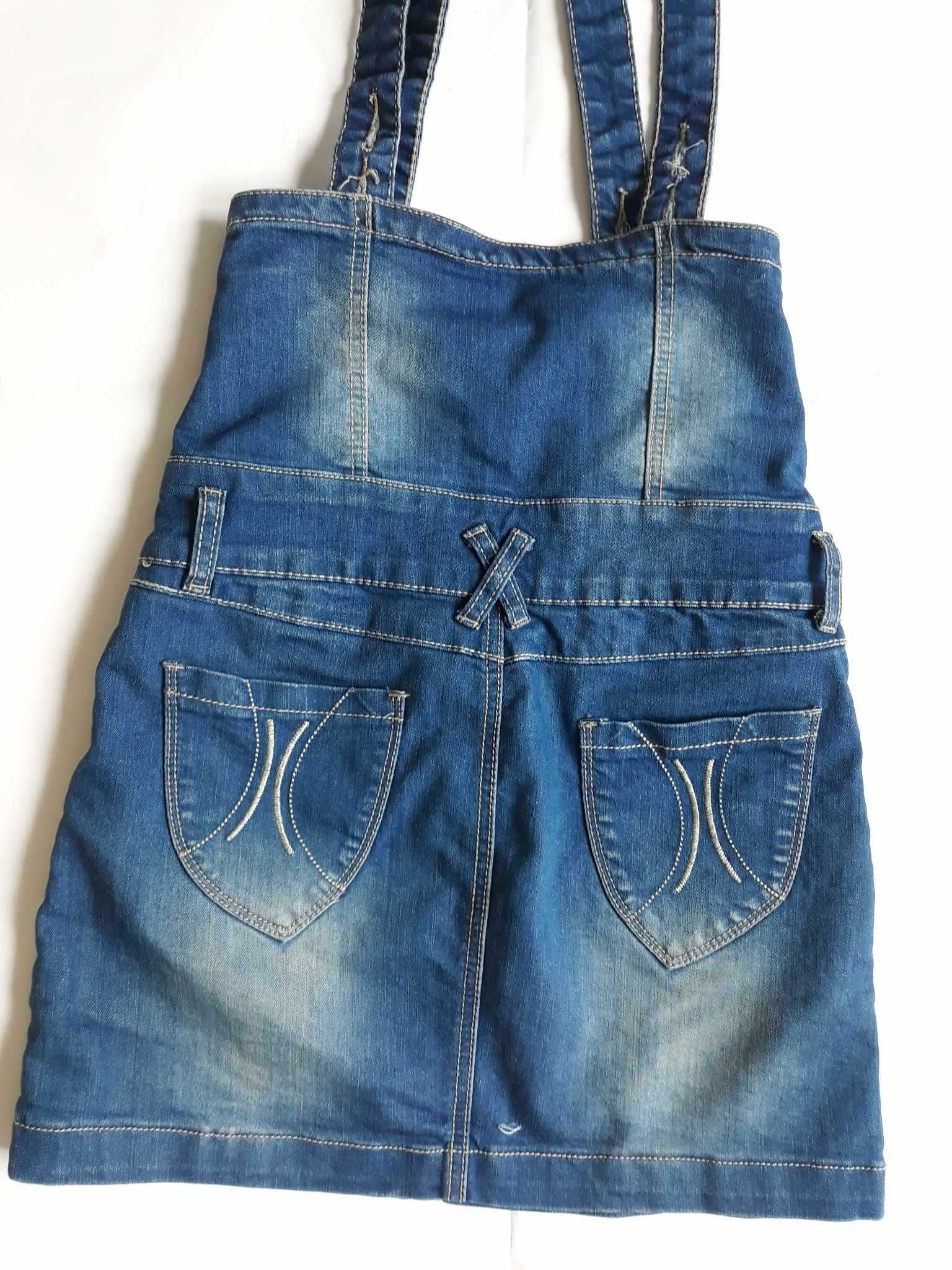 spódniczka dżins jeans na szelkach