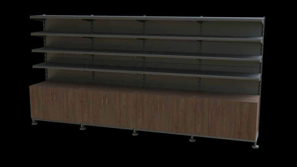 Regał sklepowy przyścienny jednostronny Mago linde tegometall