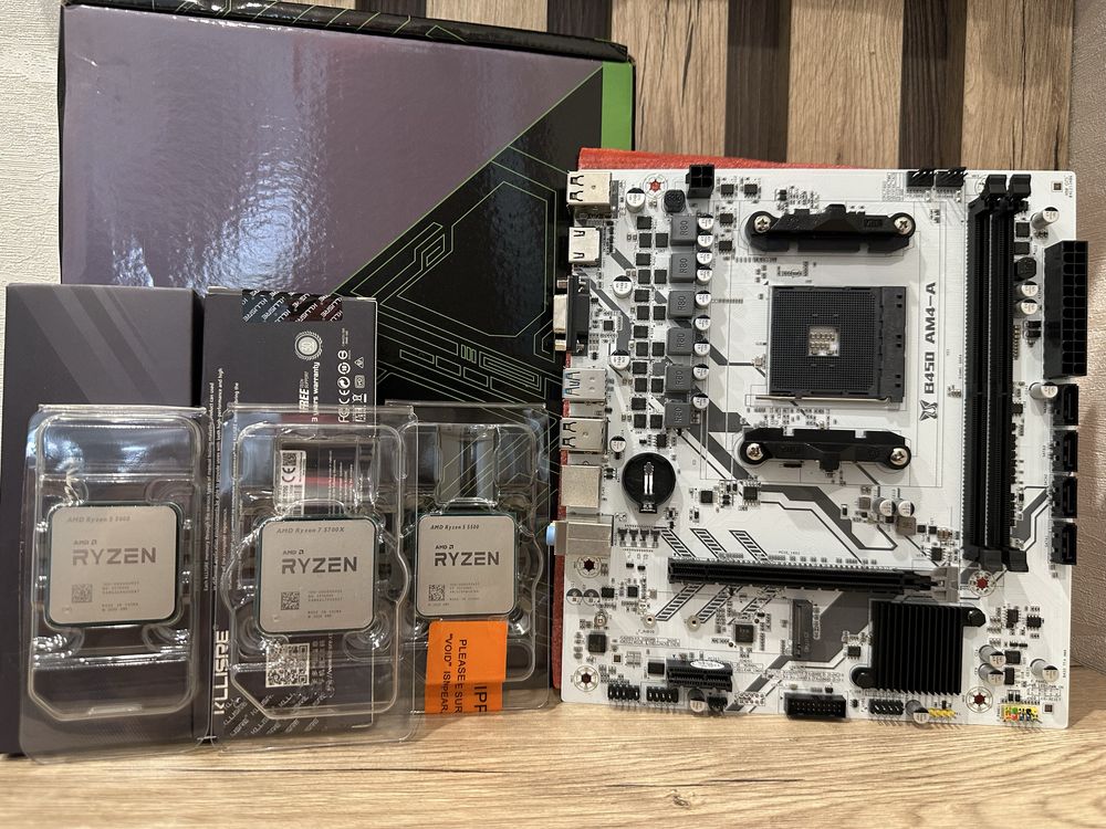 Комплект Ryzen 5 5500 Ryzen 7 5700x + B450 + DDR4 16, 32gb 3200mhz