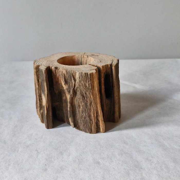 Świecznik z starej sosny – naturalny, rustykalny, na tealight