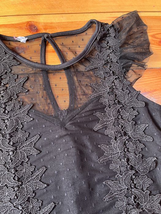 Платье мини черное