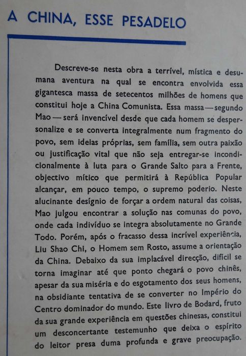A China Esse Pesadelo de Lucien Bodard - 1º Edição 1964
