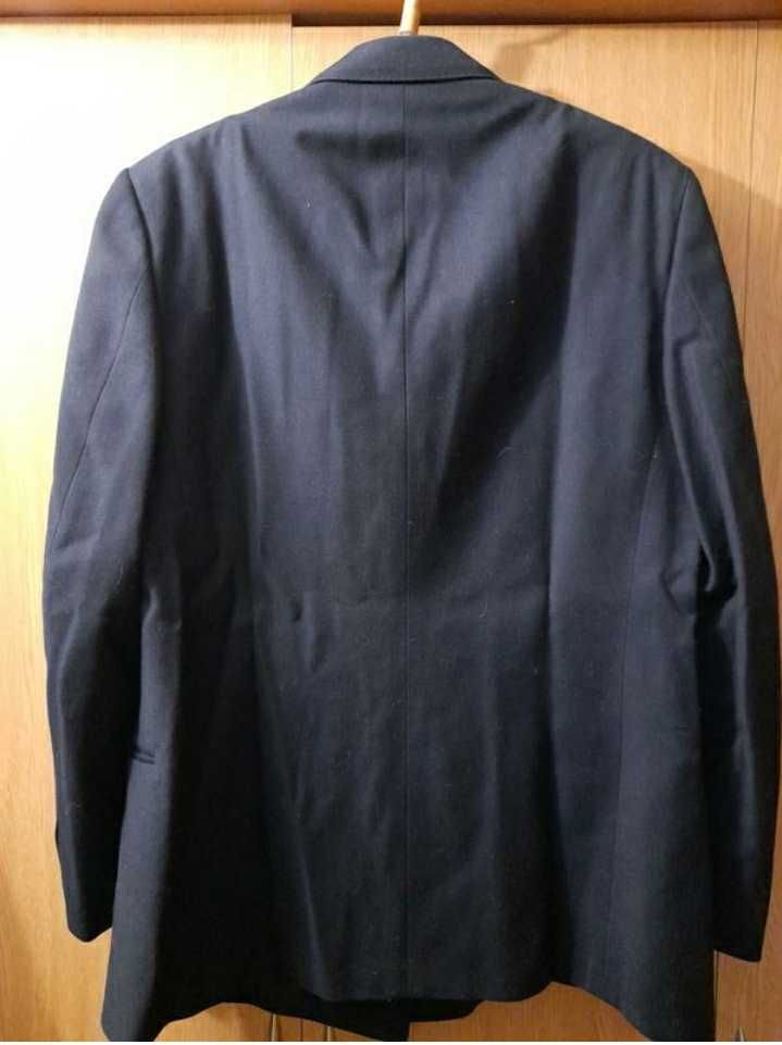 Шерстяное темно-синее пальто-пиджак XL