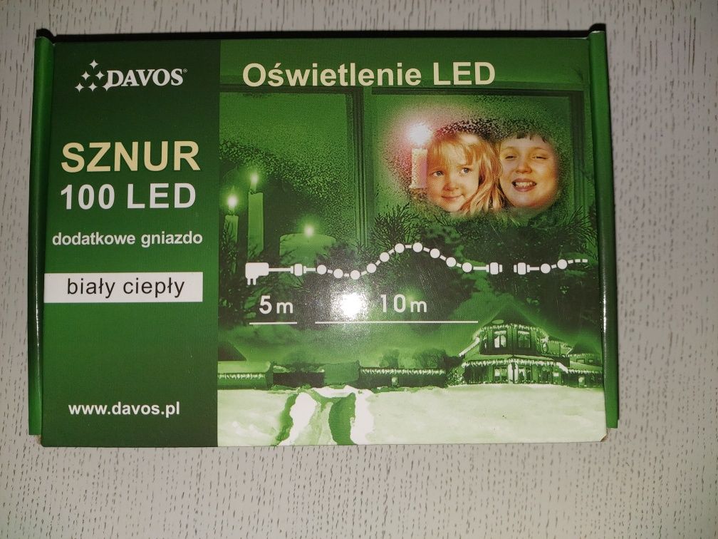 Nowy sznur 100 led dodatkowe gniazdo 10 m Davos