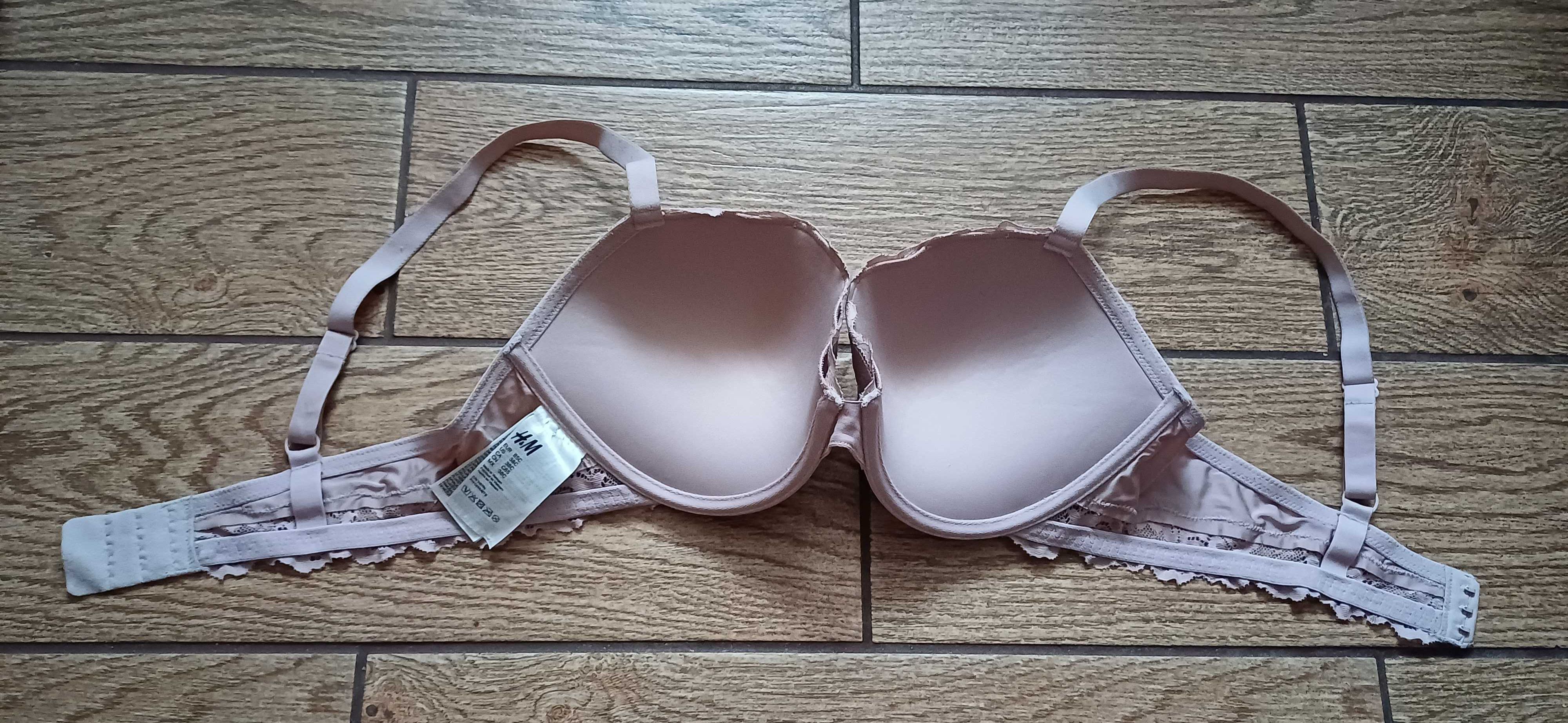 Różowy# liliowy biustonosz H&M w r. 85 C push up