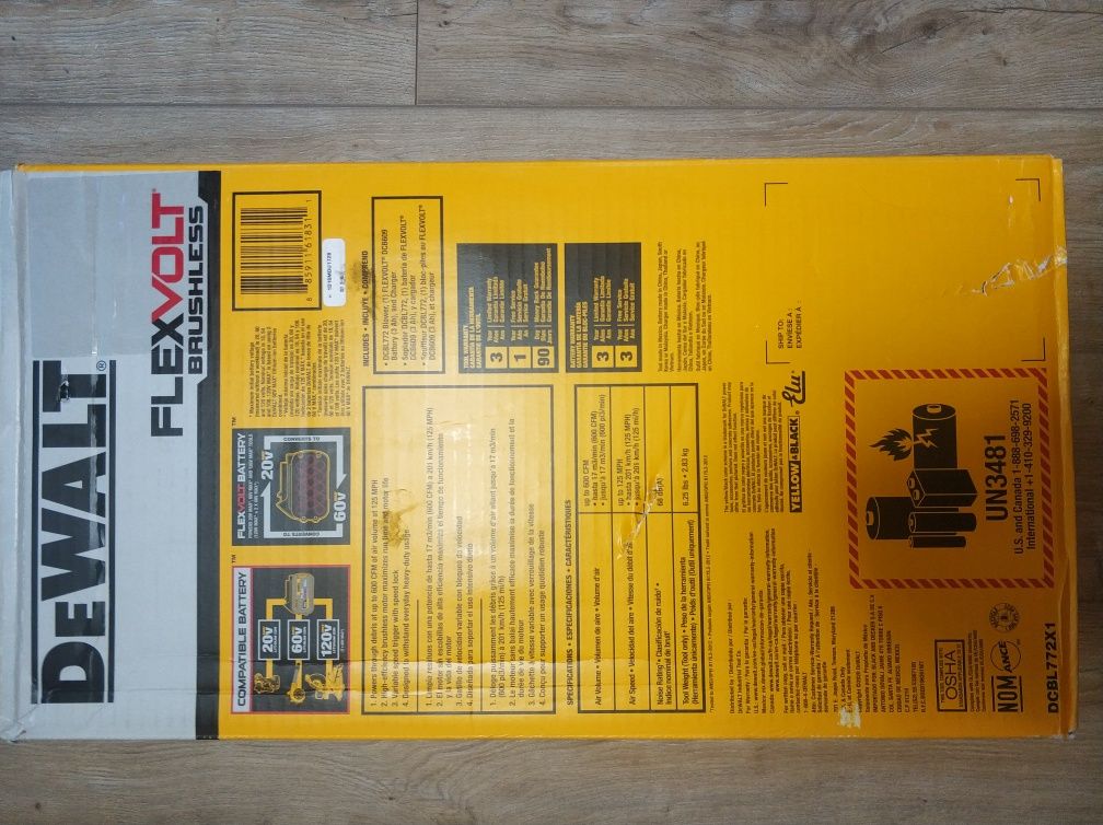 НОВИНКА! Аккумуляторная воздуходувка DEWALT DCBL772 X1 FLEX 60V MAX